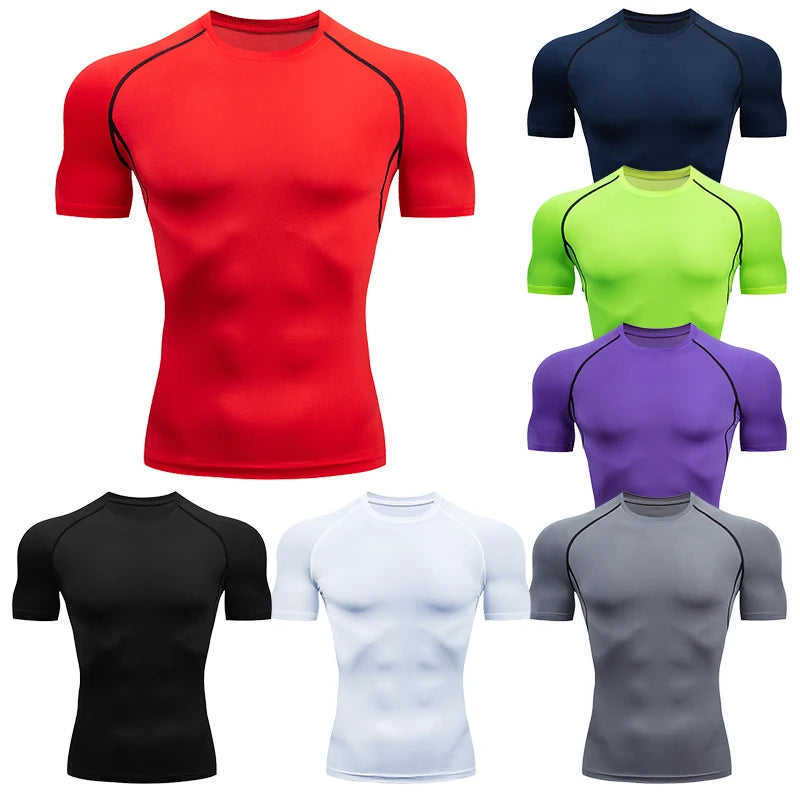 Men’s Running Compression T-Shirt – Quick Dry Soccer Jersey and Fitness Sportswear