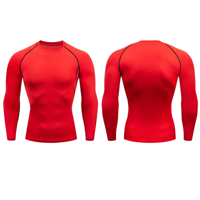 Men’s Compression Running Long Sleeve T-Shirt – Fitness & Sportswear Dry Fit