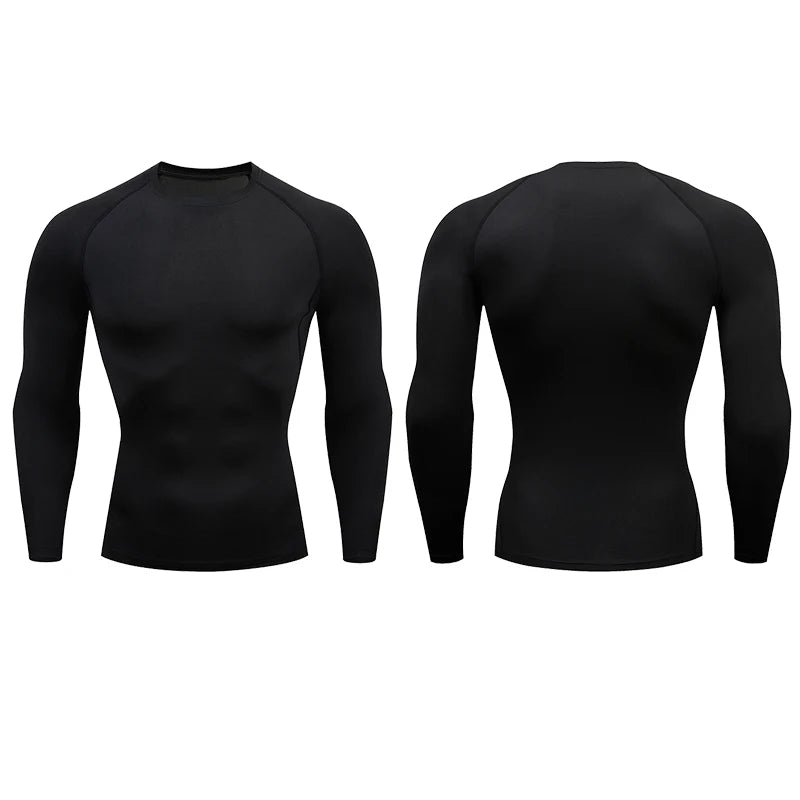 Men’s Compression Running Long Sleeve T-Shirt – Fitness & Sportswear Dry Fit