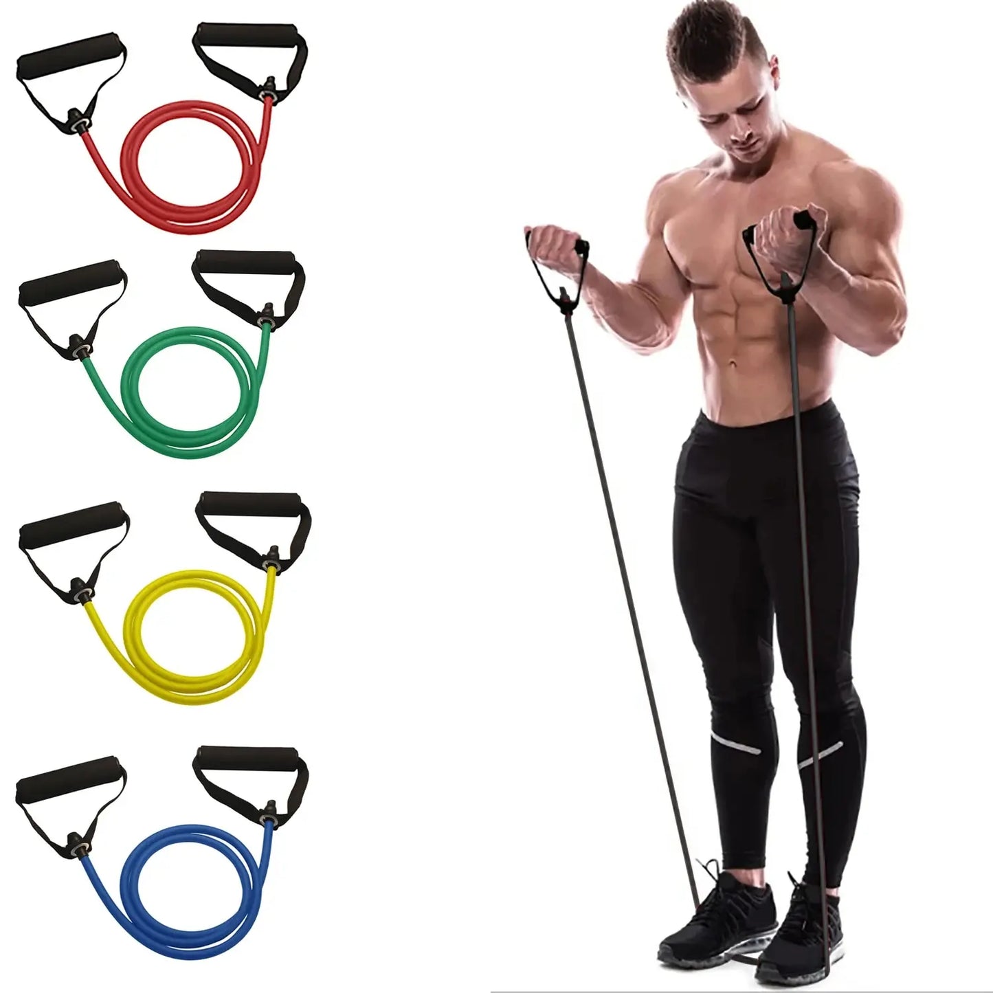 Resistance Bands with Handles – Strength Training Exercise Bands for Men and Women, Workout Equipment for Home and Gym