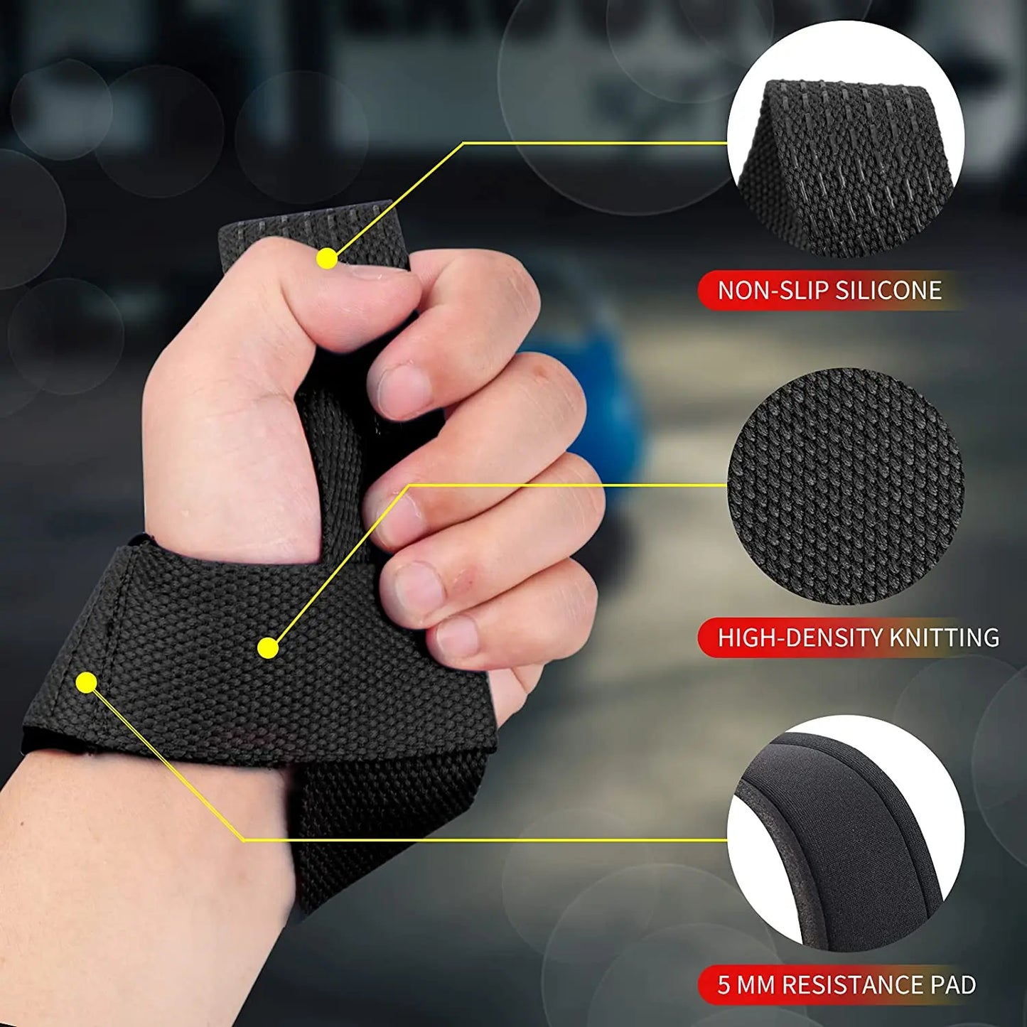 Weightlifting Anti-Slip Silicone Lift Straps