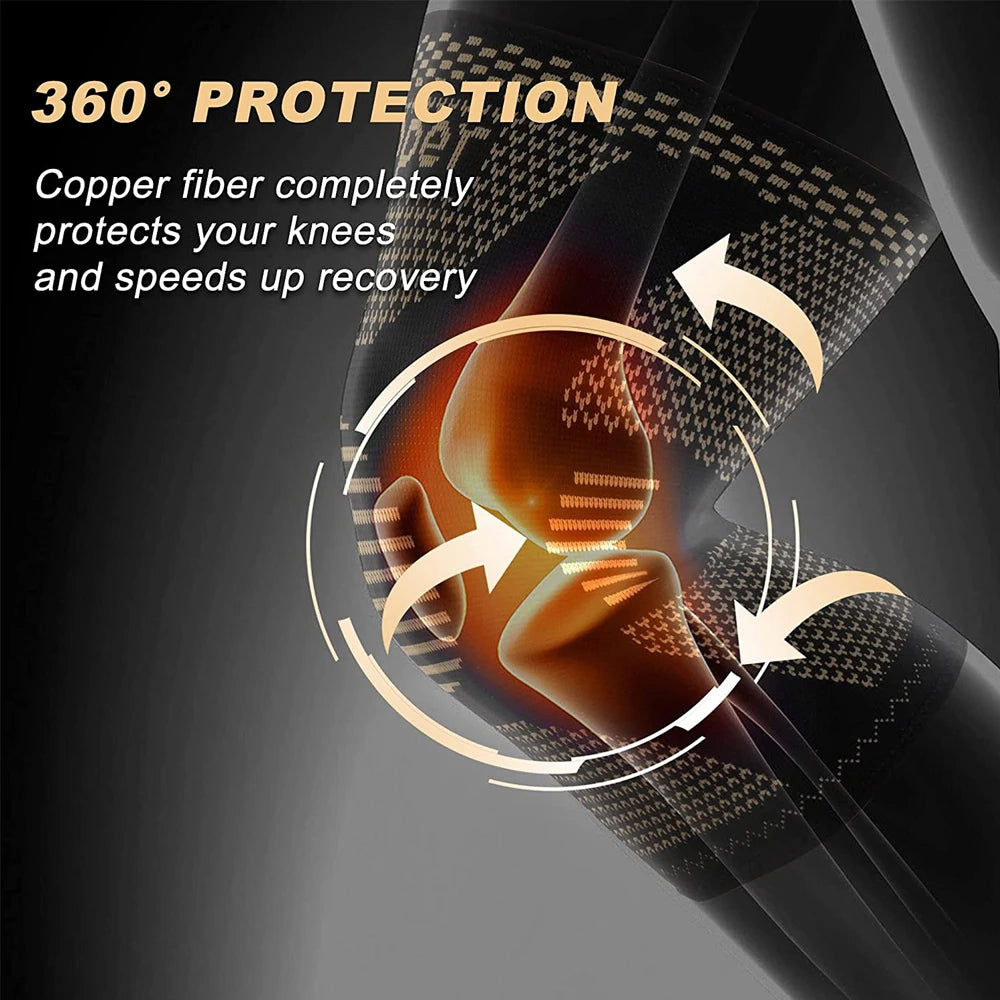 1 Pcs Copper Compression Knee Sleeve - Arthritis & Joint Support for Sports