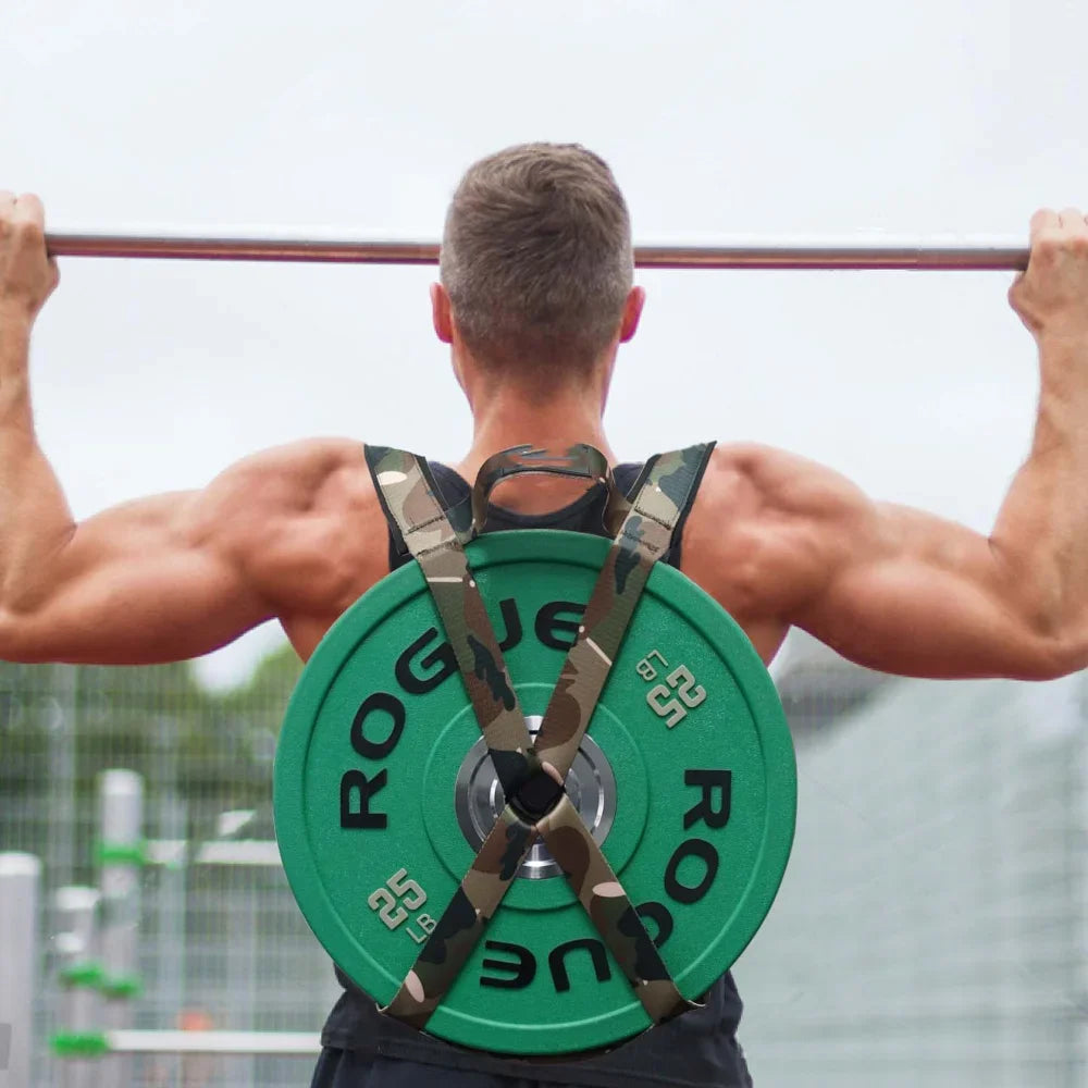 Weighted Vest Strap for Barbell Plates - Portable Fitness Equipment for Home Pull-ups, Push-ups, and Weight Training