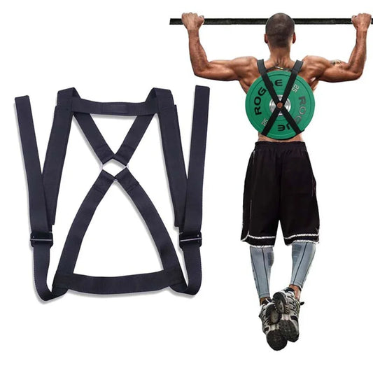 Weighted Vest Strap for Barbell Plates - Portable Fitness Equipment for Home Pull-ups, Push-ups, and Weight Training