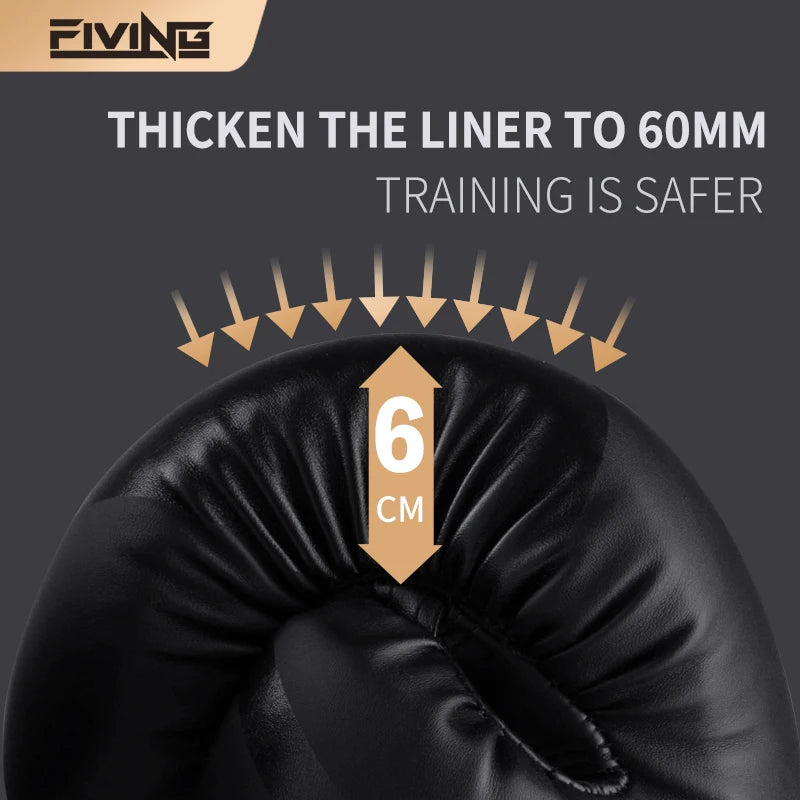 FIVING Pro Boxing Gloves for Women & Men – Muay Thai, Sanda, Kickboxing, and Combat Training Gloves