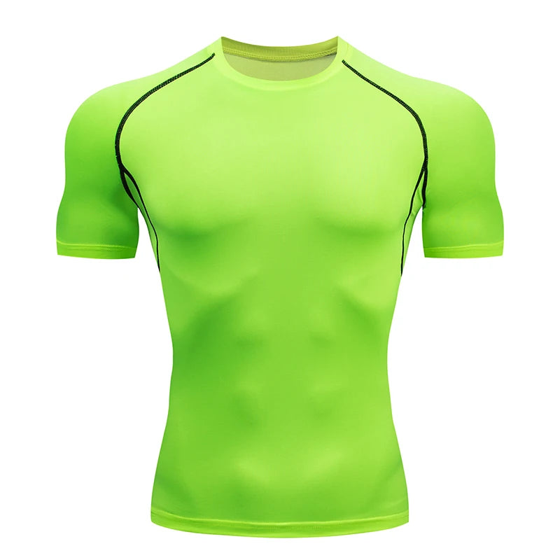 Men’s Compression Running T-Shirt – Fitness Tight Short Sleeve Quick Dry Training Sportswear