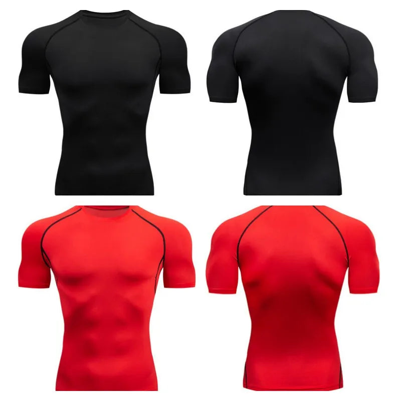 Men’s Compression Running T-Shirt – Fitness Tight Short Sleeve Quick Dry Training Sportswear