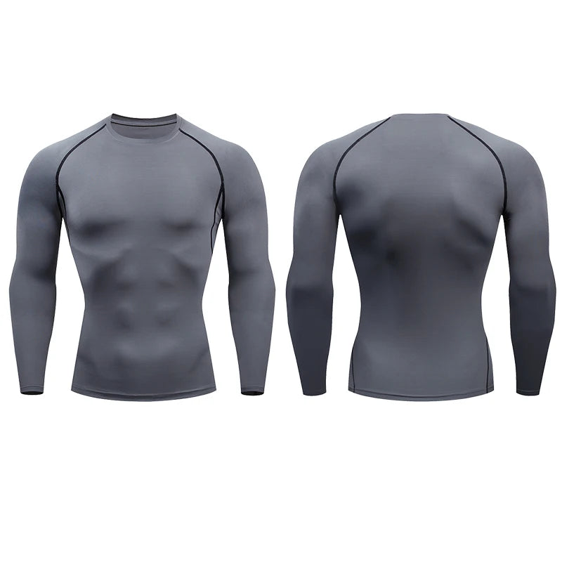 Men’s Compression Running Long Sleeve T-Shirt – Fitness & Sportswear Dry Fit