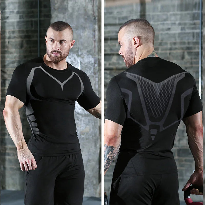 Men’s Running Compression T-Shirt – Quick Dry Soccer Jersey and Fitness Sportswear