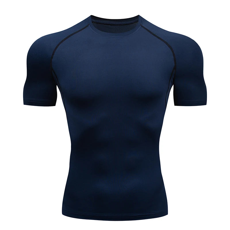 Men’s Compression Running T-Shirt – Fitness Tight Short Sleeve Quick Dry Training Sportswear