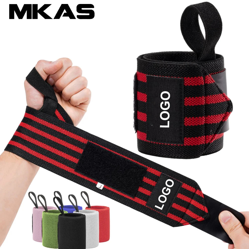 1 Pair Extra Strength Weight Lifting Wrist Wraps - Wrist Support Brace Straps for Fitness and Gym Training