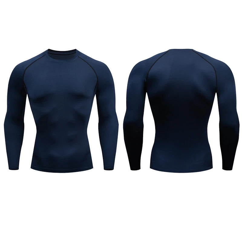 Men’s Compression Running Long Sleeve T-Shirt – Fitness & Sportswear Dry Fit