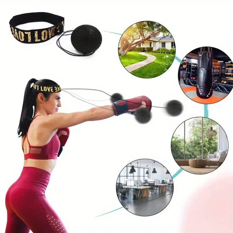 MMA Boxing Speed Ball - Head-Mounted Punch Training for Hand-Eye Coordination, Reaction, and Fitness